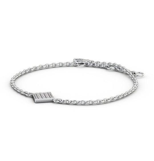  Cluster Style Delicate Diamond Bracelet 18K White Gold - Cora BRC16_WG_THUMB1 