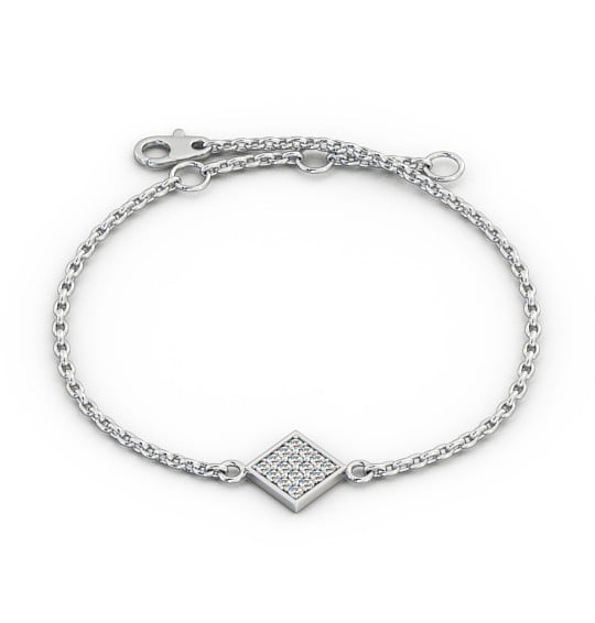  Cluster Style Delicate Diamond Bracelet 9K White Gold - Cora BRC16_WG_THUMB2 
