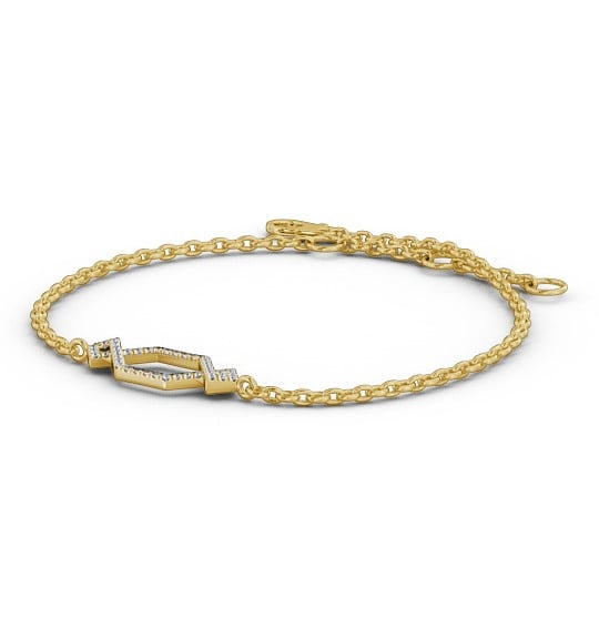  Bow Deisgn Delicate Diamond Bracelet 18K Yellow Gold - Lilia BRC19_YG_THUMB1 