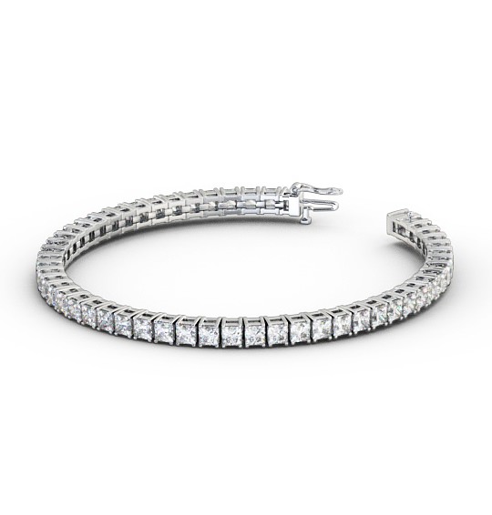  Tennis Bracelet Princess Diamond Four Claw 18K White Gold - Bellagio BRC2_WG_THUMB1 