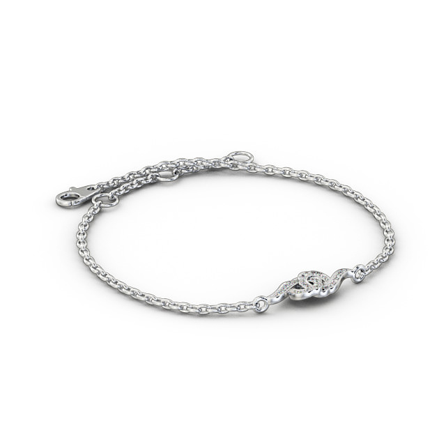 Circle Design Delicate Diamond Bracelet 9K White Gold - Sorana BRC6_WG_FLAT