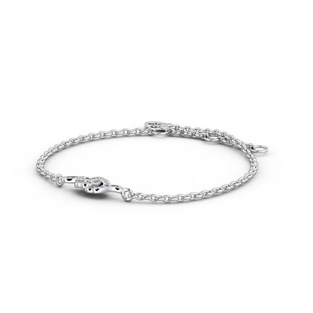 Circle Design Delicate Diamond Bracelet 9K White Gold - Sorana BRC6_WG_SIDE