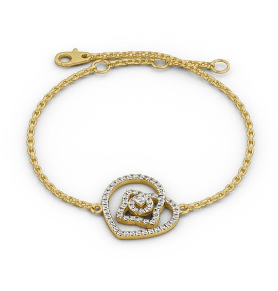  Heart Design Delicate 0.55ct Diamond Bracelet 18K Yellow Gold - Lois BRC8_YG_THUMB2 