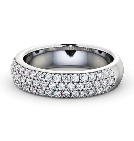  Pave Half Eternity Diamond Ring 18K White Gold - Deveral CL12_WG_THUMB2 