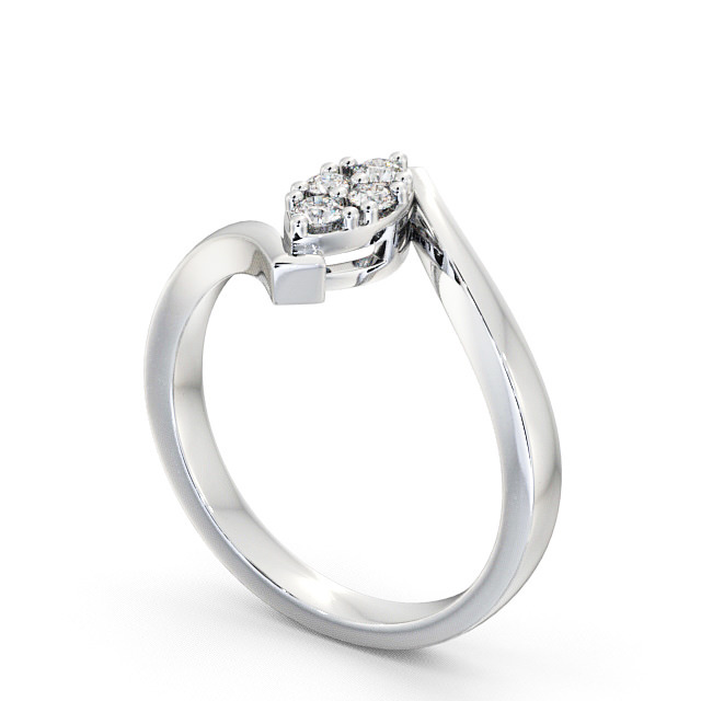 Cluster Diamond Ring Platinum - Treville CL15_WG_SIDE