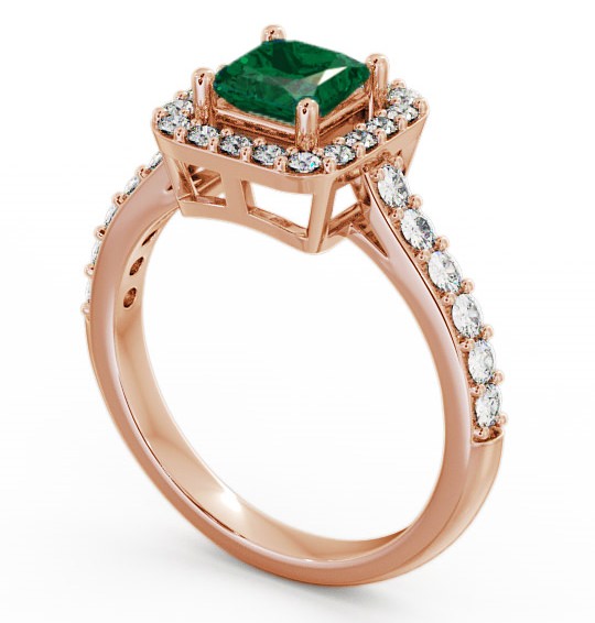 Halo Emerald and Diamond 1.02ct Ring 18K Rose Gold - Valency CL16GEM_RG_EM_THUMB1
