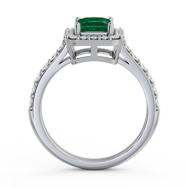 Halo Emerald and Diamond 1.02ct Ring 18K White Gold - Valency CL16GEM_WG_EM_UP