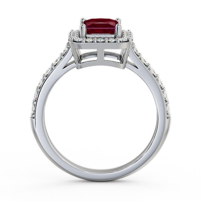 Halo Ruby and Diamond 1.17ct Ring 18K White Gold - Valency CL16GEM_WG_RU_UP
