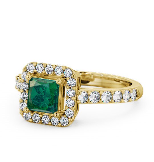  Halo Emerald and Diamond 1.02ct Ring 18K Yellow Gold - Valency CL16GEM_YG_EM_THUMB2 