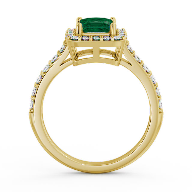 Halo Emerald and Diamond 1.02ct Ring 18K Yellow Gold - Valency CL16GEM_YG_EM_UP