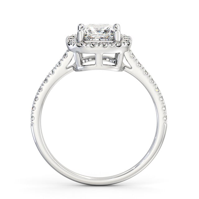 Halo Princess Diamond Engagement Ring 18K White Gold - Valency CL16_WG_UP