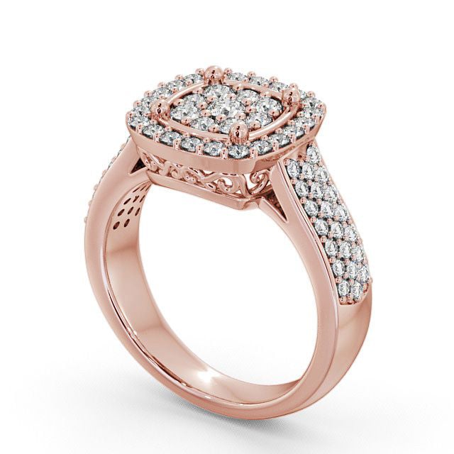 Cluster Diamond 0.75ct Ring 9K Rose Gold - Maghera CL18_RG_SIDE