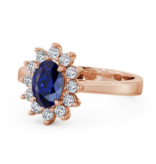  Cluster Blue Sapphire and Diamond 1.42ct Ring 9K Rose Gold - Ailstone CL1GEM_RG_BS_THUMB2 