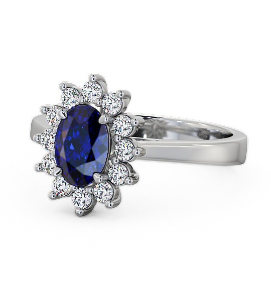  Cluster Blue Sapphire and Diamond 1.42ct Ring 18K White Gold - Ailstone CL1GEM_WG_BS_THUMB2 