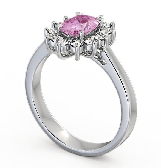  Cluster Pink Sapphire and Diamond 1.42ct Ring Palladium - Ailstone CL1GEM_WG_PS_THUMB1 