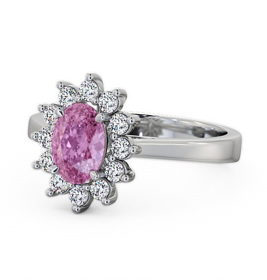  Cluster Pink Sapphire and Diamond 1.42ct Ring 18K White Gold - Ailstone CL1GEM_WG_PS_THUMB2 