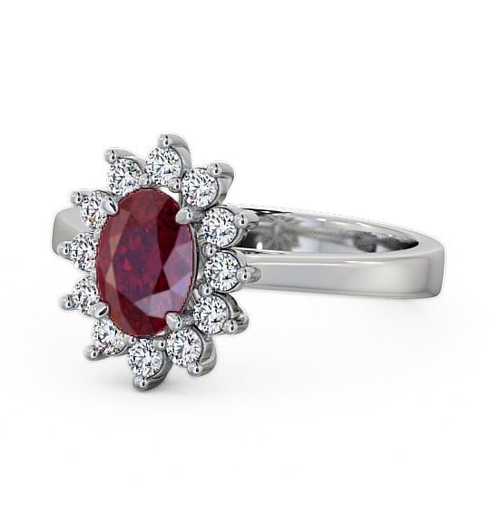  Cluster Ruby and Diamond 1.42ct Ring Platinum - Ailstone CL1GEM_WG_RU_THUMB2 