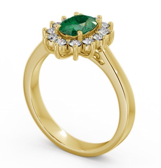 Cluster Emerald and Diamond 1.27ct Ring 18K Yellow Gold - Ailstone CL1GEM_YG_EM_THUMB1