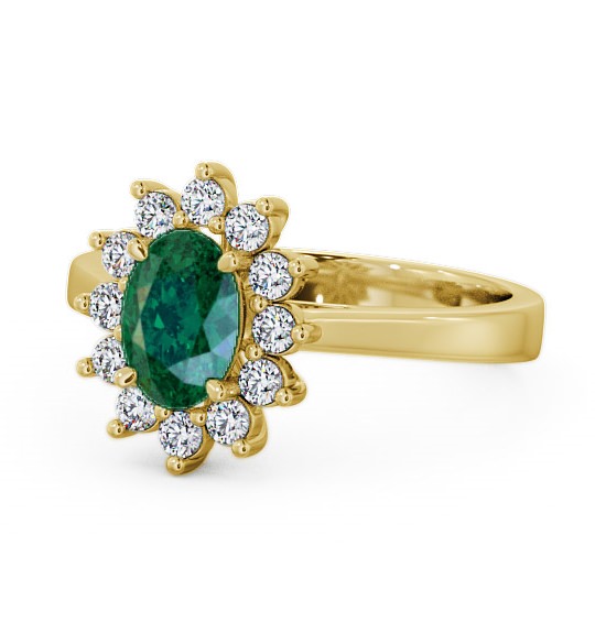  Cluster Emerald and Diamond 1.27ct Ring 18K Yellow Gold - Ailstone CL1GEM_YG_EM_THUMB2 