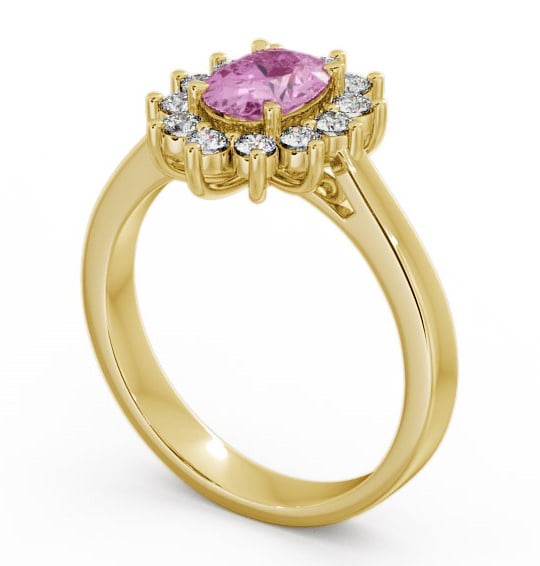 Cluster Pink Sapphire and Diamond 1.42ct Ring 18K Yellow Gold - Ailstone CL1GEM_YG_PS_THUMB1