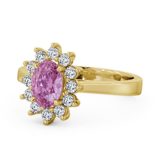  Cluster Pink Sapphire and Diamond 1.42ct Ring 18K Yellow Gold - Ailstone CL1GEM_YG_PS_THUMB2 