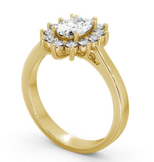 Cluster Oval Diamond Ring 9K Yellow Gold - Ailstone CL1_YG_THUMB1
