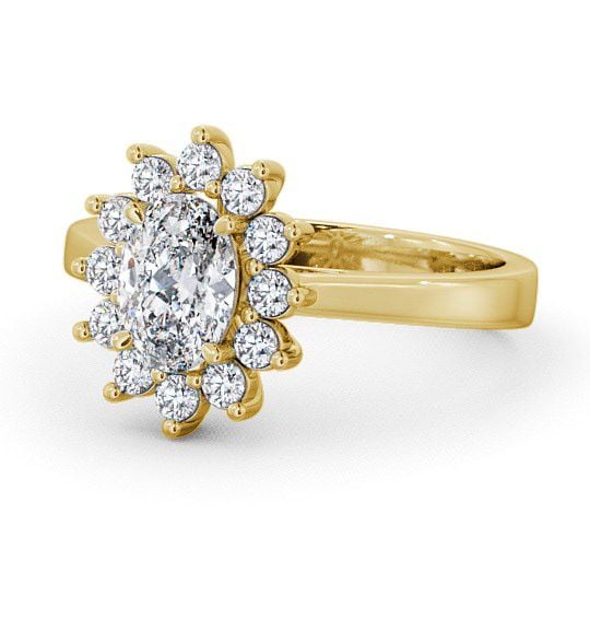  Cluster Oval Diamond Ring 9K Yellow Gold - Ailstone CL1_YG_THUMB2 