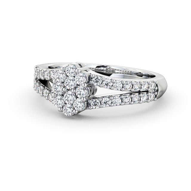 Cluster Diamond Ring 18K White Gold - Chailey CL22_WG_FLAT
