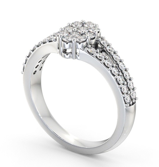  Cluster Diamond Ring 9K White Gold - Chailey CL22_WG_THUMB1 