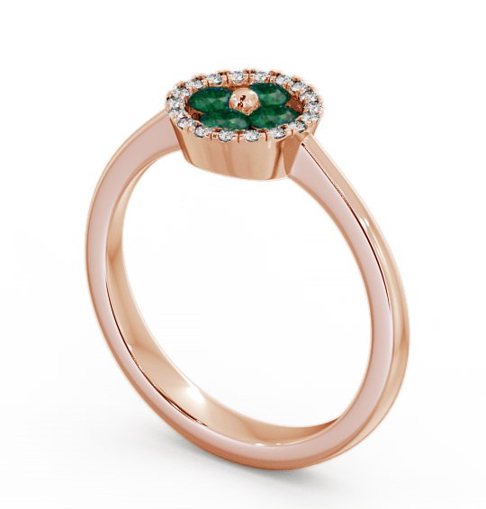 Cluster Emerald and Diamond 0.35ct Ring 18K Rose Gold - Allonby CL23GEM_RG_EM_THUMB1