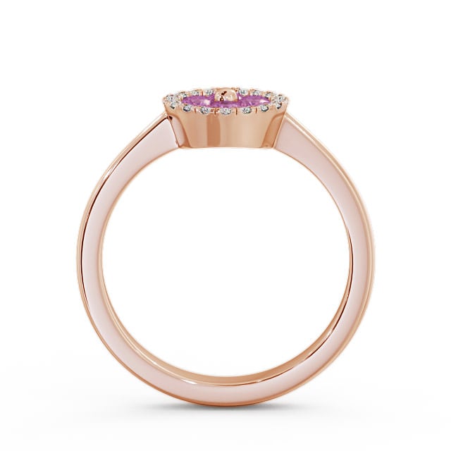 Cluster Pink Sapphire and Diamond 0.43ct Ring 18K Rose Gold - Allonby CL23GEM_RG_PS_UP