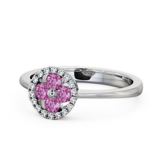  Cluster Pink Sapphire and Diamond 0.43ct Ring 9K White Gold - Allonby CL23GEM_WG_PS_THUMB2 