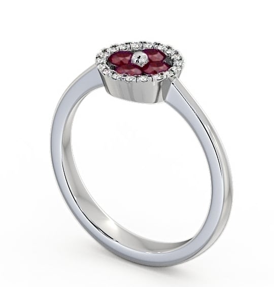Cluster Ruby and Diamond 0.43ct Ring 9K White Gold - Allonby CL23GEM_WG_RU_THUMB1