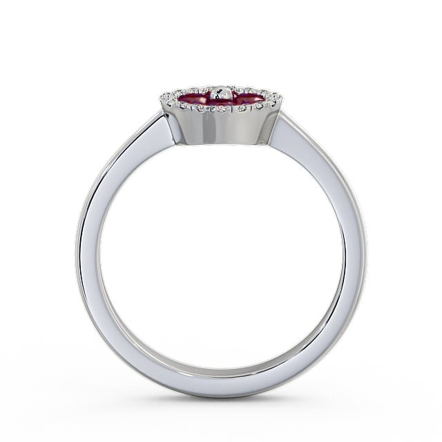 Cluster Ruby and Diamond 0.43ct Ring Platinum - Allonby CL23GEM_WG_RU_UP