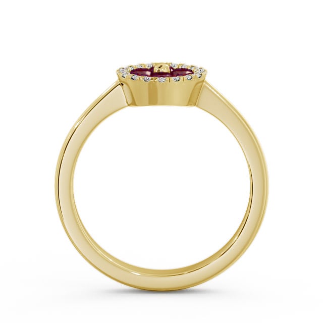 Cluster Ruby and Diamond 0.43ct Ring 18K Yellow Gold - Allonby CL23GEM_YG_RU_UP