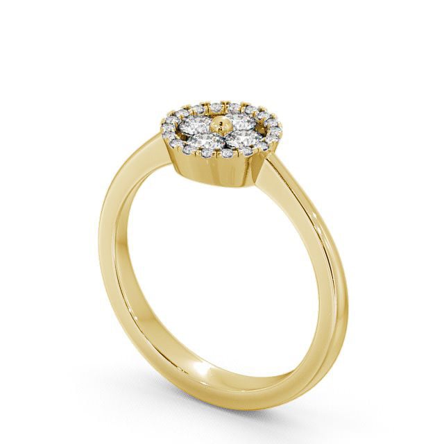 Cluster Diamond Ring 9K Yellow Gold - Allonby CL23_YG_SIDE