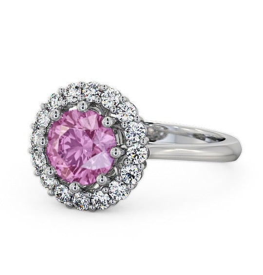  Halo Pink Sapphire and Diamond 2.00ct Ring 9K White Gold - Kaimes CL24GEM_WG_PS_THUMB2 