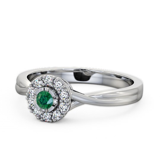  Halo Emerald and Diamond 0.27ct Ring 9K White Gold - Tirley CL25GEM_WG_EM_THUMB2 