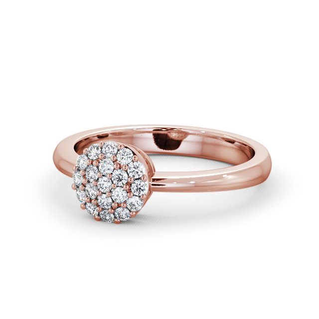 Cluster Diamond Ring 18K Rose Gold - Saval CL29_RG_FLAT