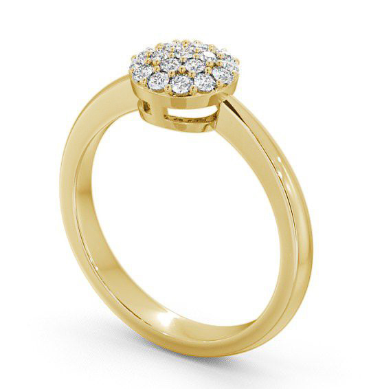 Cluster Diamond Ring 18K Yellow Gold - Saval CL29_YG_THUMB1
