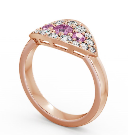 Cluster Pink Sapphire and Diamond 0.92ct Ring 9K Rose Gold - Himley CL30GEM_RG_PS_THUMB1