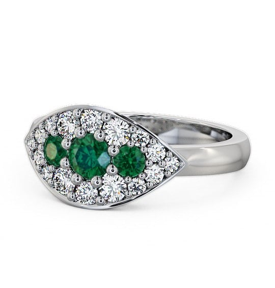  Cluster Emerald and Diamond 0.81ct Ring 9K White Gold - Himley CL30GEM_WG_EM_THUMB2 
