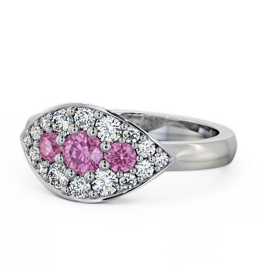  Cluster Pink Sapphire and Diamond 0.92ct Ring 9K White Gold - Himley CL30GEM_WG_PS_THUMB2 