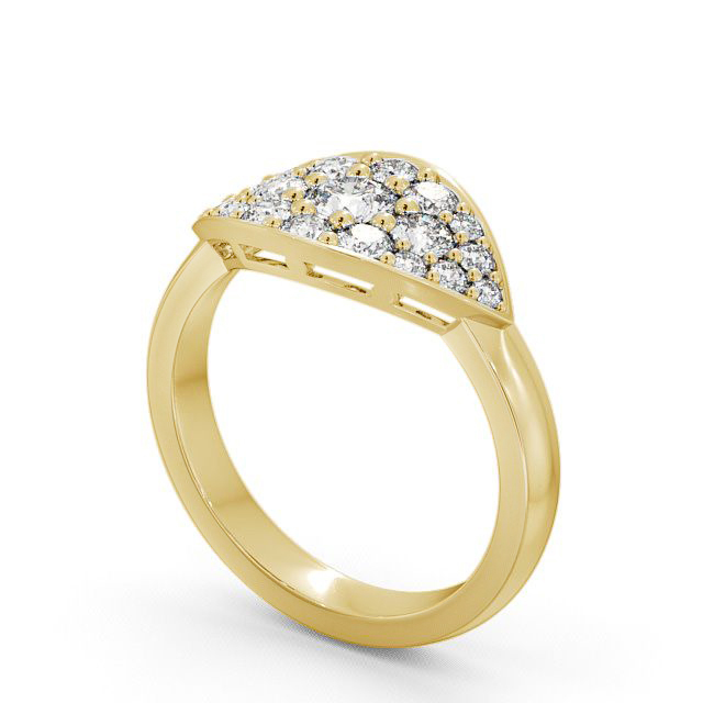 Cluster Round Diamond 0.79ct Ring 9K Yellow Gold - Himley CL30_YG_SIDE