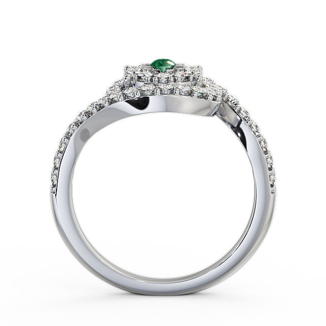 Cluster Emerald and Diamond 0.49ct Ring 9K White Gold - Newark CL32GEM_WG_EM_UP