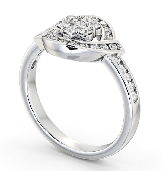 Cluster Round Diamond 0.52ct Ring Platinum - Sileby CL35_WG_THUMB1