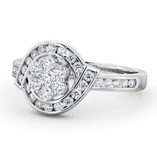  Cluster Round Diamond 0.52ct Ring Platinum - Sileby CL35_WG_THUMB2 