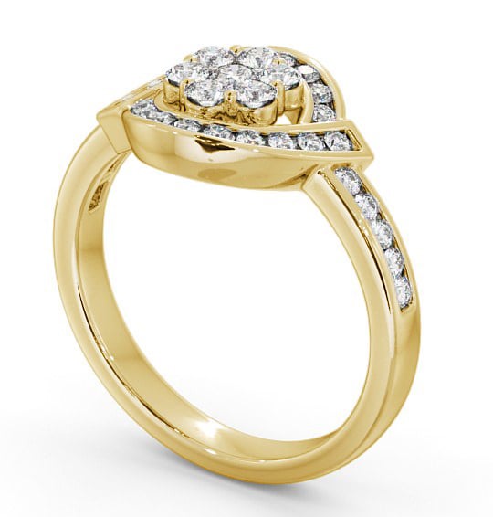 Cluster Round Diamond 0.52ct Ring 9K Yellow Gold - Sileby CL35_YG_THUMB1