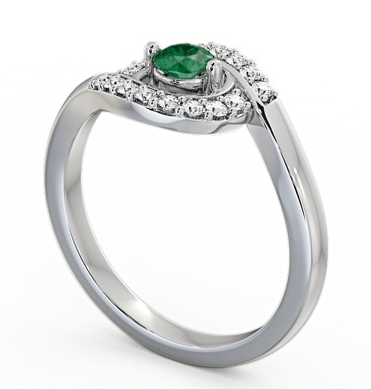  Cluster Emerald and Diamond 0.33ct Ring 9K White Gold - Calder CL38GEM_WG_EM_THUMB1 