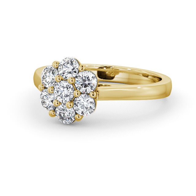 Cluster Diamond Ring 9K Yellow Gold - Grais CL3_YG_FLAT